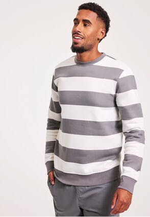 Mens Charcoal Stripe Sweatshirt