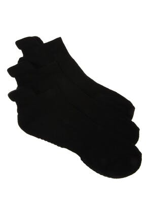 Mens 3pk Black Cushioned Sole Trainer Sock