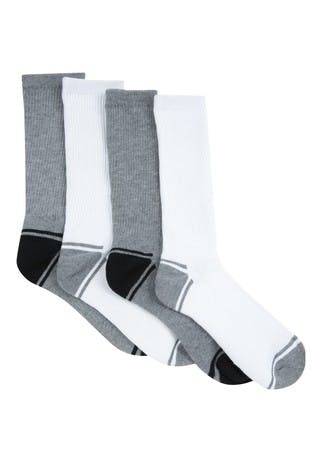 Boys 4pk Grey Sports Socks