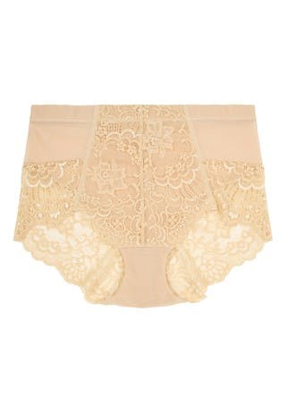 Womens Nude Lace Control Briefs