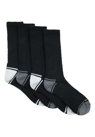 Boys 4pk Black Sports Socks