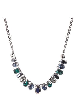 Womens Multicolour Jewelled Collar Necklace