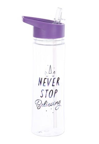 Womens Purple Slogan Water Bottle